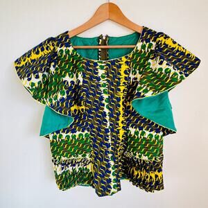 Colorful Patterned Women's Blouse